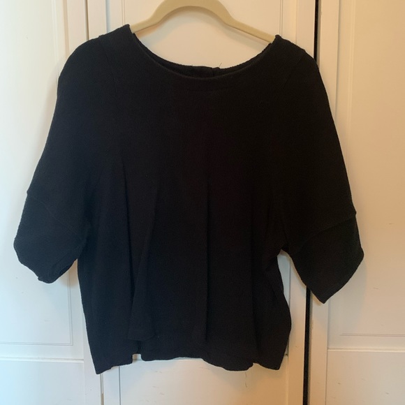 Madewell Ottoman Jacquard Button-Back Top | size M - Picture 2 of 4